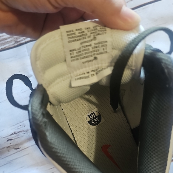 Nike Olive and White High-Top Sneakers - Picture 4 of 9